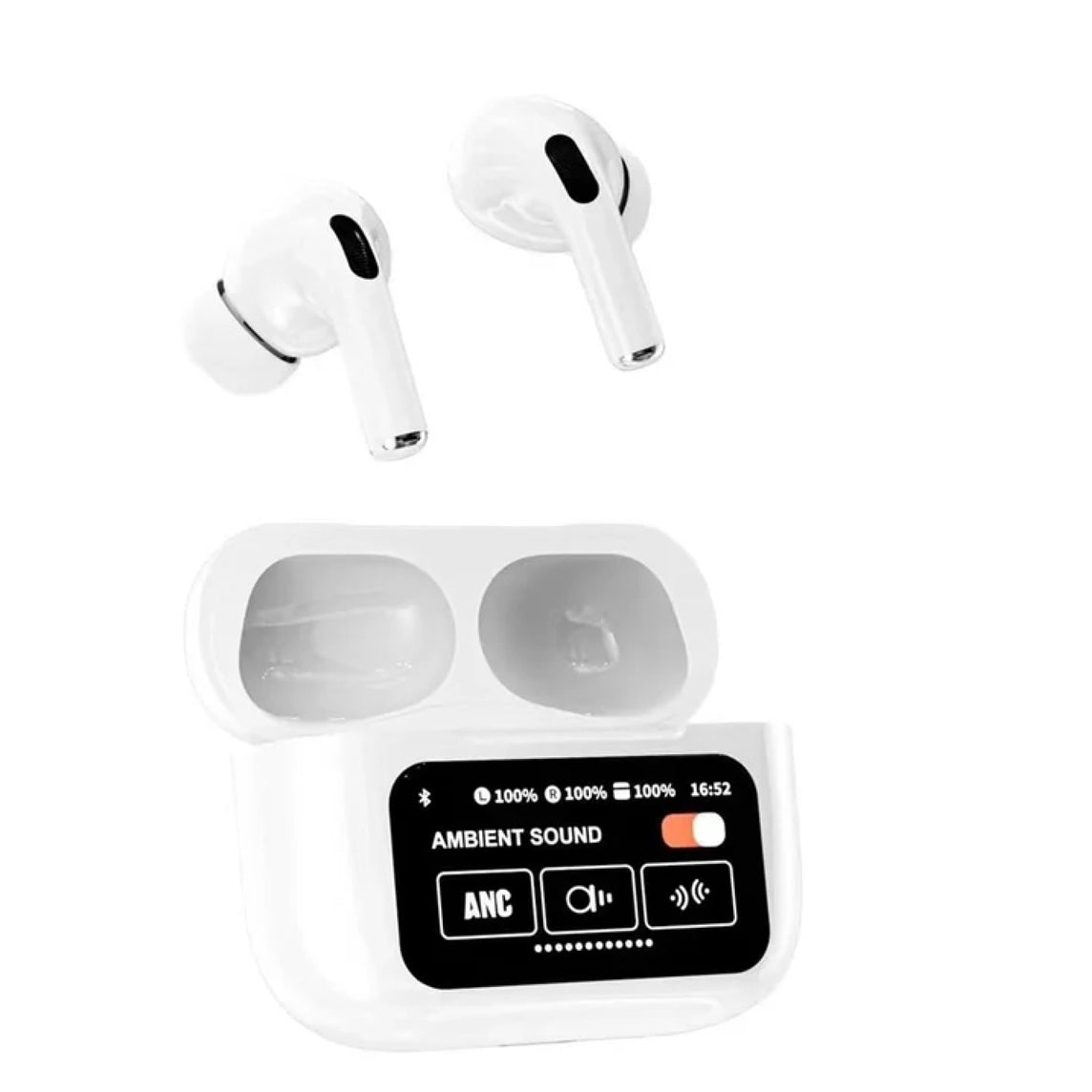 Fillt® ArPods Pro (2nd generation) with Display Active Noise Cancellation, Spatial Audio Bluetooth Gaming (White, True Wireless)